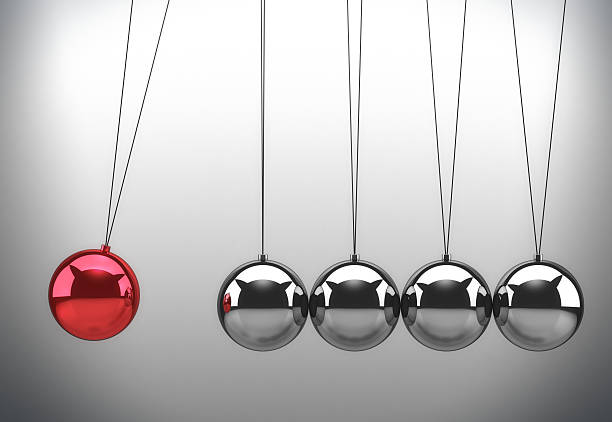 istock Close-up of red and silver Newton's cradle 133311985