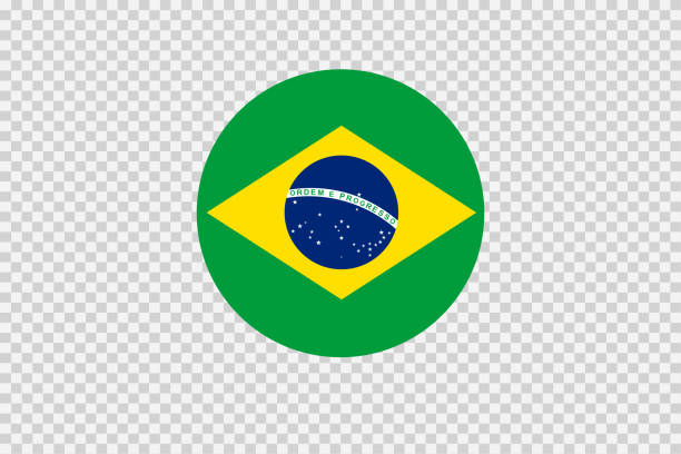 png 또는 투명 한 배경에 고립 된 원 모양의 브라질 국기,브라질의 상징, 배너, 카드, 광고, 잡지, 벡터, 최고 금메달 수상자 스포츠 국가 템플릿 - thailand thai flag flag push button stock illustrations