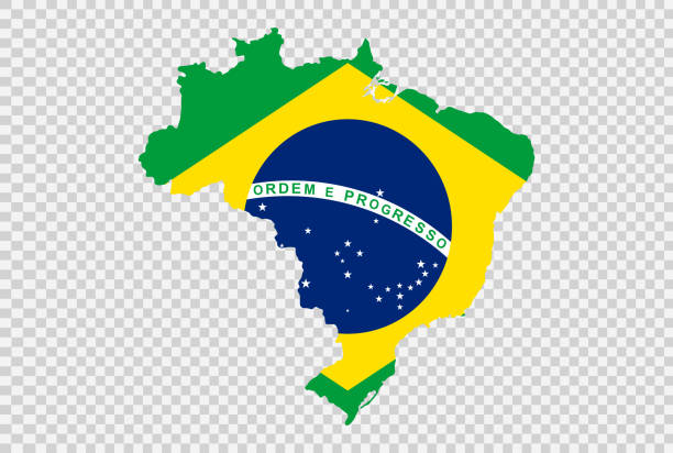 ilustrações, clipart, desenhos animados e ícones de bandeira do brasil no mapa isolada em png ou fundo transparente,símbolo do brasil,modelo para banner,publicidade, ilustração comercial,vetorial, país vencedor da medalha de ouro - brazilian flag brazil flag three dimensional shape