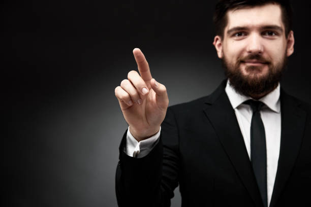 istock Businessman with index finger up 1333132620