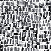 istock Vertical hand-drawn short lines of various lengths arranged in a wavy pattern - seamless vector background in white and black painted by black ink and brush - uneven irregular imperfect abstract line art with beautiful textured effect 1333132688