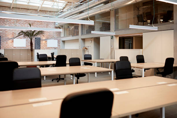 istock Modern Bi-Level Office Environment with Exposed Brick Walls 1333137200