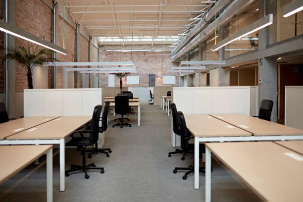 istock Renovated Industrial-Style Office Space with Brick Walls 1333137220
