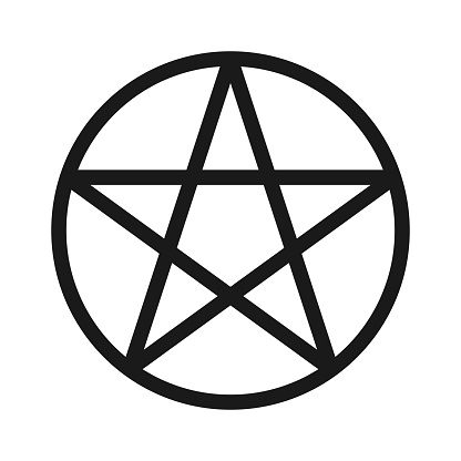 Pentacle vector icon. High quality black illustration isolated on white background. Religious editable symbol