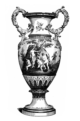 Illustration of a Vase from Meissen, exhibited in London 1862