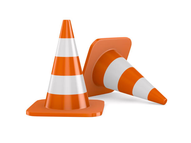 istock traffic cone on white background. Isolated 3d illustration 1333142840