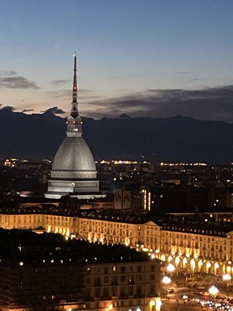 istock Turin Italy night skyline 1333145092