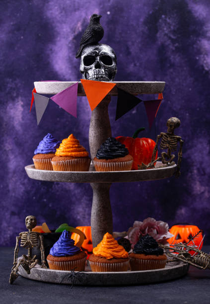 istock Halloween cupcakes with color cream 1333147558
