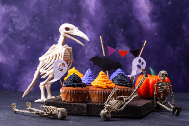istock Halloween cupcakes with color cream 1333147559