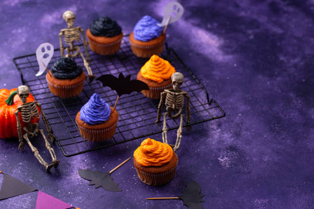 istock Halloween cupcakes with color cream 1333147562
