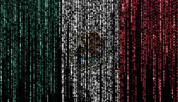 hackerato dal messico - flag mexican flag mexico textured foto e immagini stock