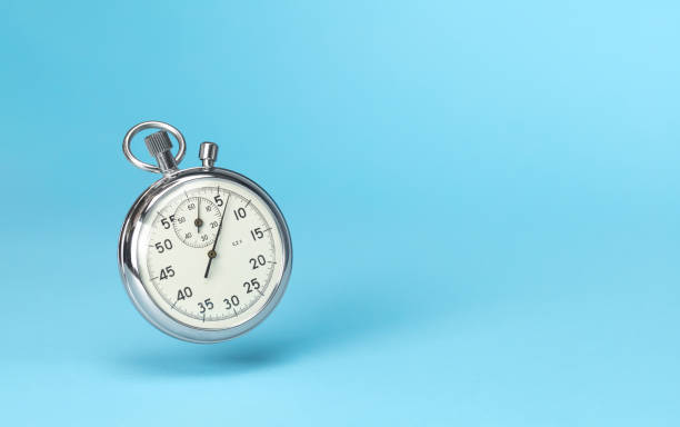 istock Stopwatch in levitation on blue background 1333154941