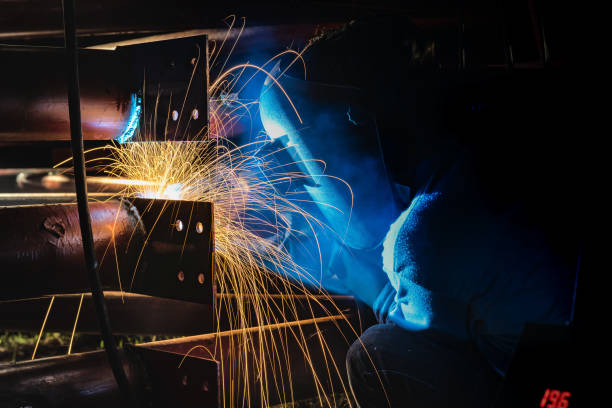 istock Welding or steel fabrication in construction industry work 1333155287