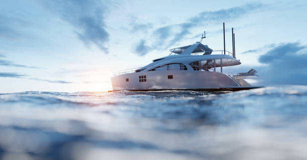 istock Catamaran motor yacht on the ocean 1333157846