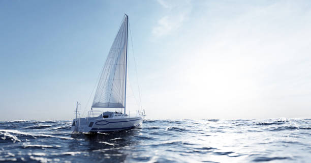 istock Sailing yacht on the ocean 1333157847