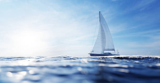 istock Sailing yacht on the ocean 1333157856
