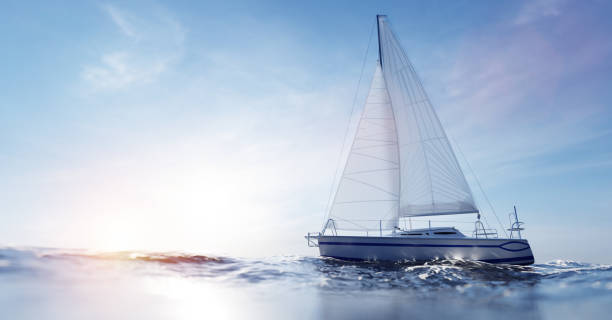 istock Sailing yacht on the ocean 1333157857