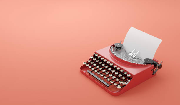 istock Retro vintage typewriter in single color style 1333157965