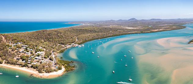Panorama of the town of Seventeen Seventy on the coast of Queensland, Australia