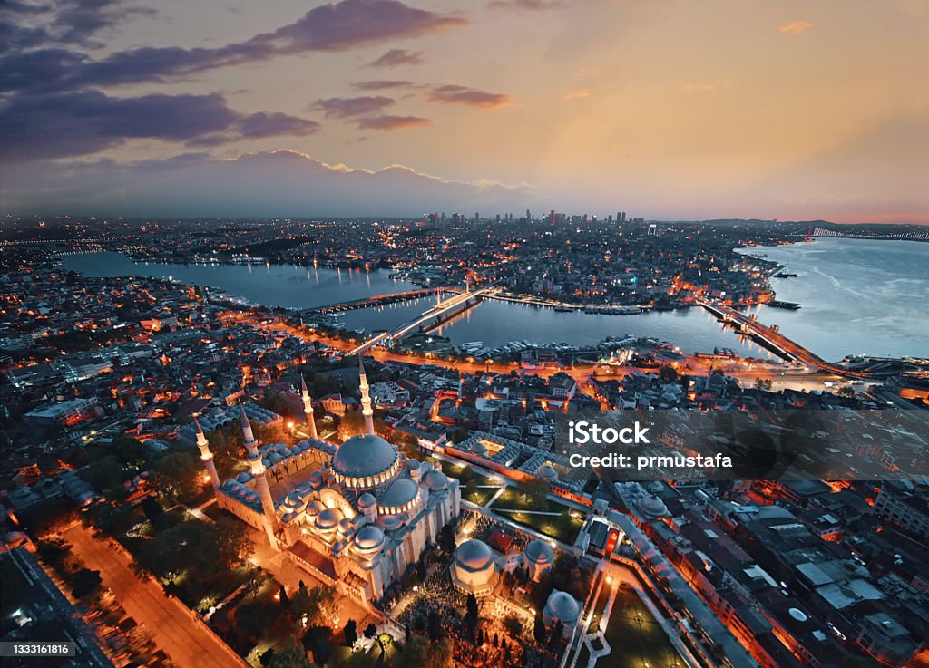 istanbul night, sirkeci night istanbul night, sirkeci night, Grand Bazaar - Istanbul Stock Photo