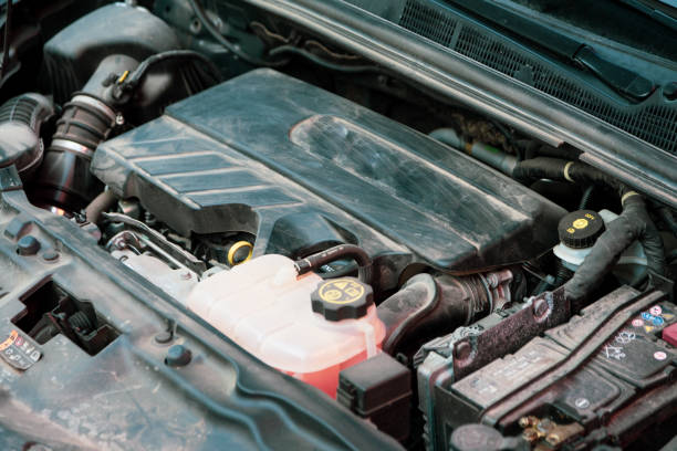 istock Close up of inner workings of car engine 1333162067