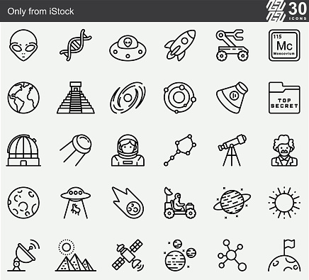 Ancient Aliens , UFO ,  Alien , Science , Space Line Icons