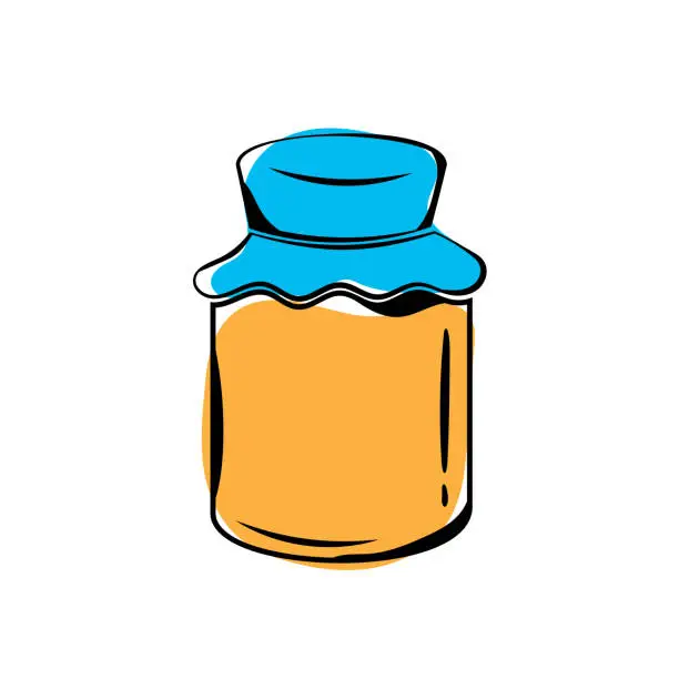 Vector illustration of Honey Jar icon isolated on white background. Vector