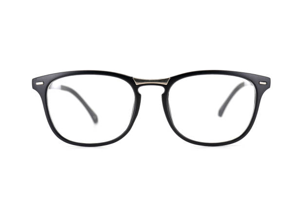 istock Black frame eyeglasses top view isolated on white background. 1333175178