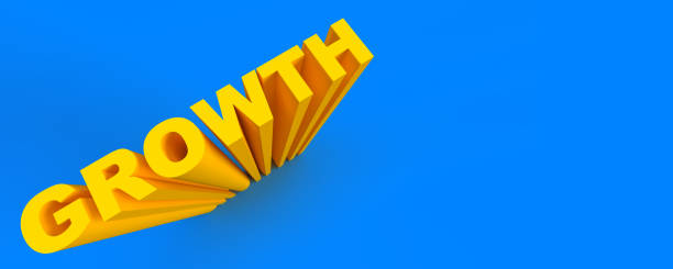 istock The word GROWTH in yellow color with large copy space 1333180181