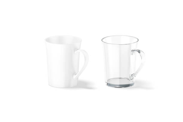 istock Blank ceramic and glass bell-shaped 11oz mug mockup, side view 1333181094