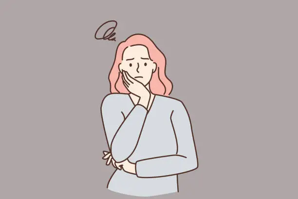 Vector illustration of Feeling worried and frustration concept