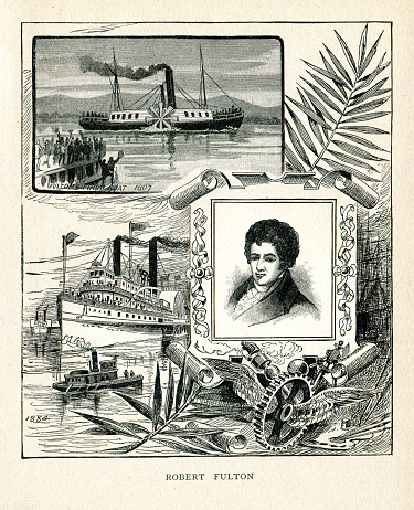 Robert Fulton ( November 14, 1765 – February 24, 1815 ) was an American engineer and inventor who is widely credited with developing the world's first commercially successful steamboat, the North River Steamboat
Original edition from my own archives
Source : 