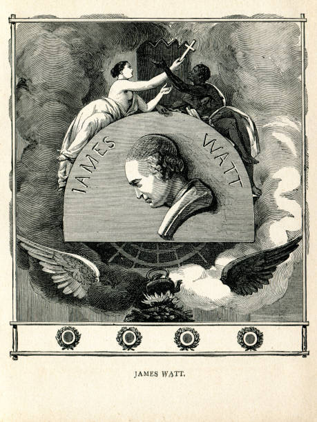 ilustraciones, imágenes clip art, dibujos animados e iconos de stock de inventor escocés 1896 del vatio de james - james watt