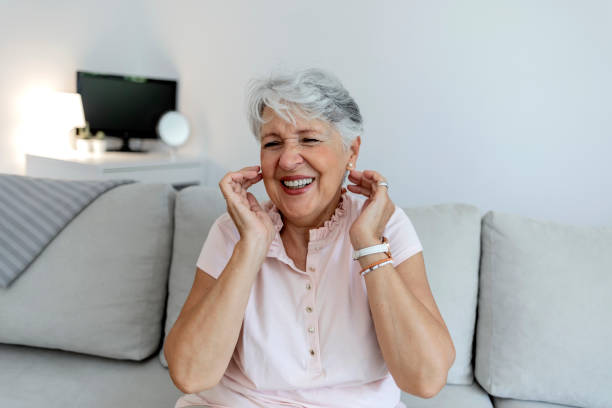istock Senior woman with neck-ache. 1333198581