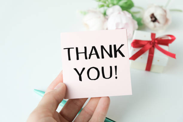 istock Sticky note with text Thank you on it, isolated on white background 1333199151
