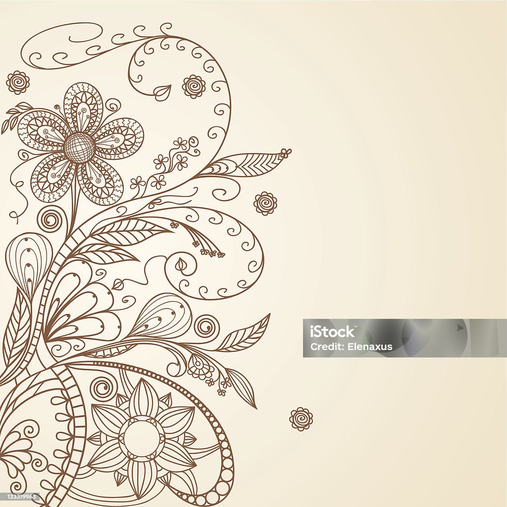 floral pattern hand drawing illustration Beauty stock vector