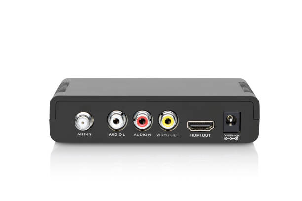 istock Back view of analog to digital converter isolated on white background 1333205559