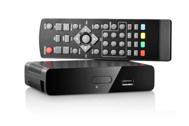 istock Analog to digital converter with remote control isolated on white background 1333205562