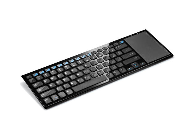 istock Side view of modern wireless keyboard with touch pad isolated 1333205570