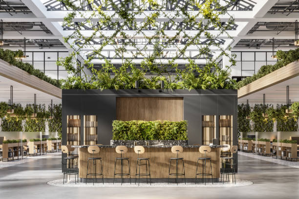 istock Interior of office cafe shop in 3d 1333206811