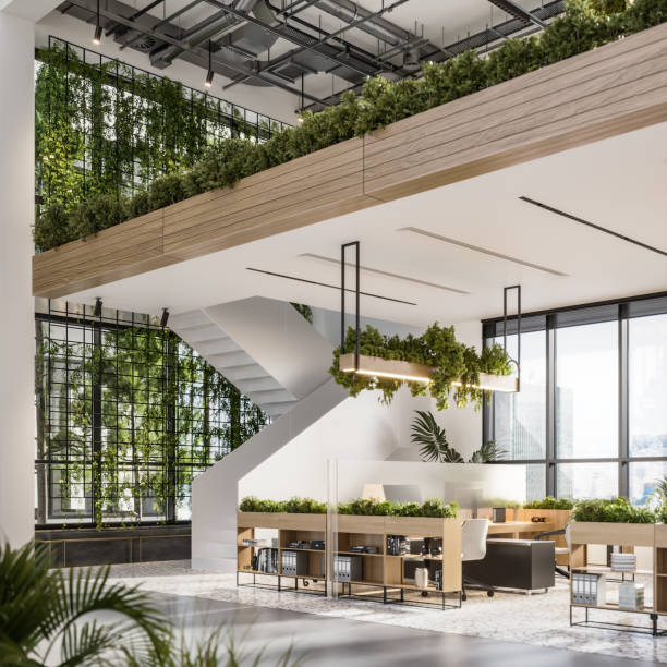 istock 3D image of an environmentally friendly coworking office space 1333206886
