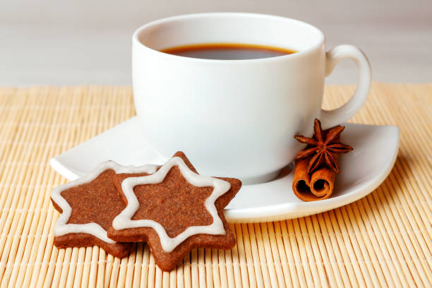 istock Star shaped chocolate chip cookies with cup of tea 1333209997