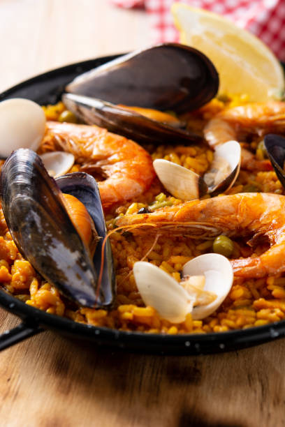 istock Traditional spanish seafood paella 1333213294