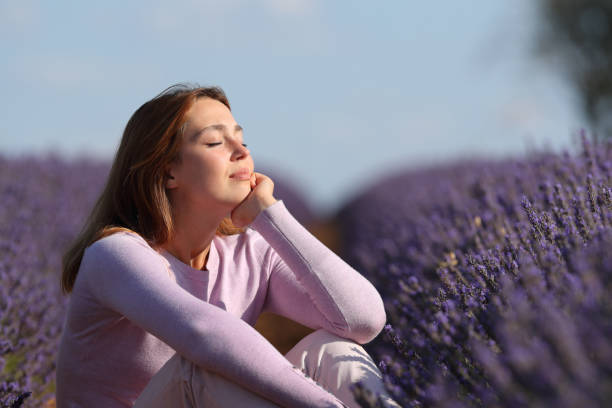 istock Woman resting in a lavender field a sunny day 1333218202