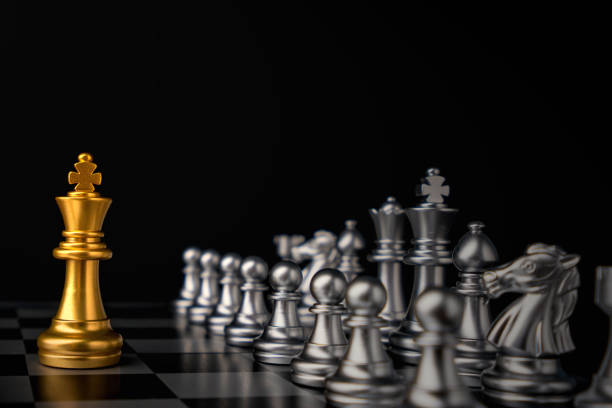 istock chess board game in competition play, Ideas business success concept 1333220235
