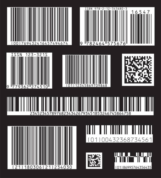 значок штрих-кода. набор современных плоских штрих-кодов.  может использоваться в качестве шаблона для продуктов. макет. вектор. - bar code stock illustrations