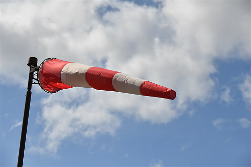 Air bag against light blue sky