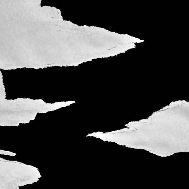 estilo de colagem de papel rasgado preto e branco, efeito de papel rasgado, fundo abstrato de textura, espaço de cópia para texto. - cut or torn paper tearing torn paper - fotografias e filmes do acervo