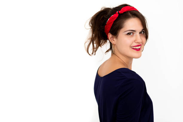 Happiness young women smiling on white background