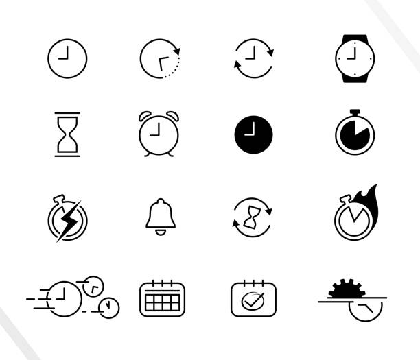 illustrations, cliparts, dessins animés et icônes de symboles temporels - hour hand